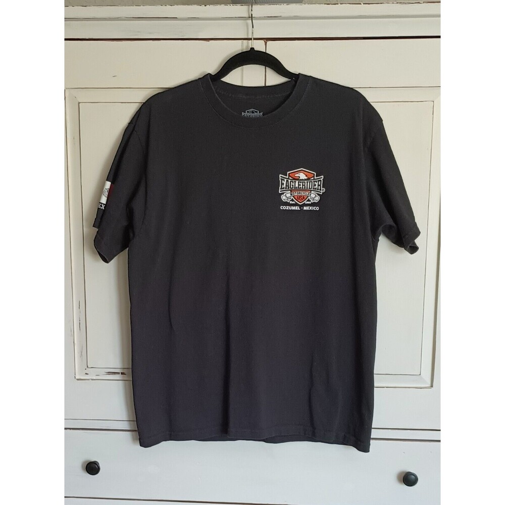 Harley Davidson Men's T-shirt Eagle Rider Harley Tours Cozumel Mexico Black Sz-L